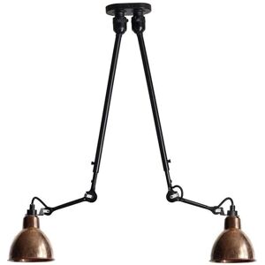 DCW Editions Lampe Gras N302 Dobbelt Pendel H: 92cm - Sort/Rå Kobber