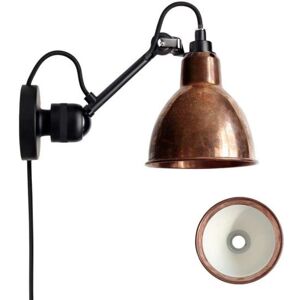 DCW Editions Lampe Gras N304CA Væglampe Rund m. Ledning H: 14cm - Sort/Rå Kobber/Hvid