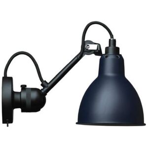 DCW Editions Lampe Gras N304SW Væglampe Rund m. Afbryder H: 14cm - Sort/Blå