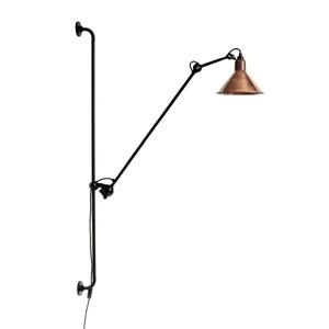 DCW Editions Lampe Gras N214 Væglampe Konisk H: 120cm - Sort/Rå Kobber