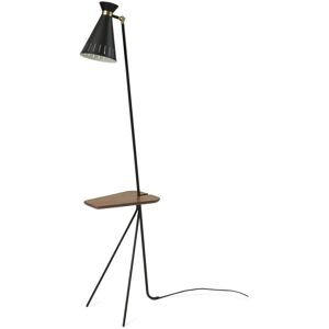 Warm Nordic Cone Floor Lamp With Table H: 144 cm - Black Noir