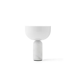 New Works Kizu Portable Table Lamp Ø: 18 cm - White Marble / White Acrylic
