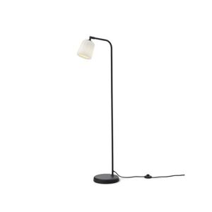 New Works Material Floor Lamp H: 125 cm - White Opal/Black Base