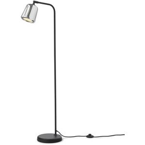 New Works Material Floor Lamp H: 125 cm - Stainless Steel/Black Base