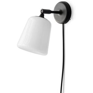 New Works Material Wall Lamp - White Opal/Black base