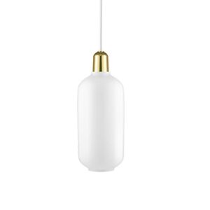 Normann Copenhagen Pendel Large H: 26cm - Hvid/Messing OUTLET