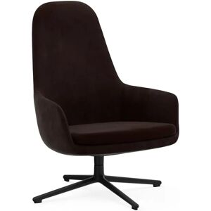 Normann Copenhagen Era Lounge Chair High Swivel Black Alu SH: 40 cm - City Velvet Vol 2 / 024