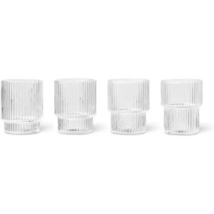 Ferm Living Ripple Snapseglas 4 stk Ø: 5 cm - Klar Glas