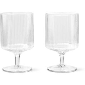 Ferm Living Ripple Vin Glas 2 stk Ø: 7,5 cm - Klar