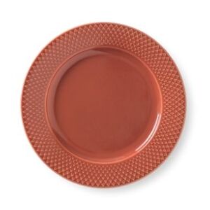 Lyngby  Porcelæn Lyngby Porcelæn Rhombe Frokosttallerken Ø: 23 cm - Terracotta