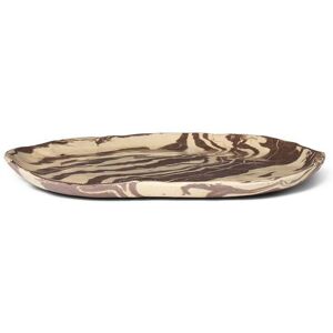 Ferm Living Ryu Platter B: 34 cm - Sand/Brown