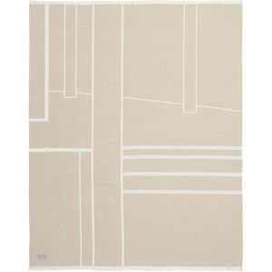 Kristina Dam Studio Architecture Throw Plaid 130x180 cm - Brushed Cotton Beige/Off White