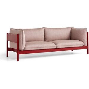 HAY Arbour 3 Seater B: 220 cm - Re-wool 648 / Wine Red Waterbased Lacquered Solid Beech