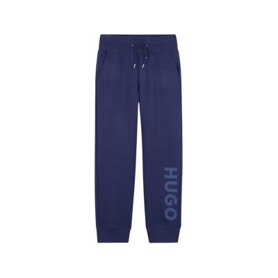 HUGO Unisex Børne Joggerbukser - Casual, Bomuld, 8 År HUGO Unisex Børne Joggerbukser - Casual, Bomuld, 8 År