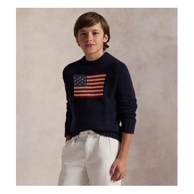 Polo Ralph Laurentil Drenge. 323668285001 Emblematisk Trøje Med Navy-Flag ((S) 6/7años= 136/138cm), Blå, Casual, Bomuld, Børnetøj Polo Ralph Laurentil Drenge. 323668285001 Emblematisk Trøje Med Navy-Flag ((S) 6/7años= 136/138cm), Blå, Casual, Bomuld, Børnetøj