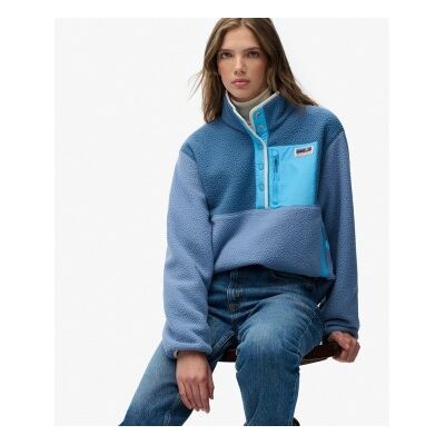 Superdrytil Kvinder. W5012073a Blå Colour Block-Fleece-Trøje (L), Casual, Genanvendt Polister Superdrytil Kvinder. W5012073a Blå Colour Block-Fleece-Trøje (L), Casual, Genanvendt Polister