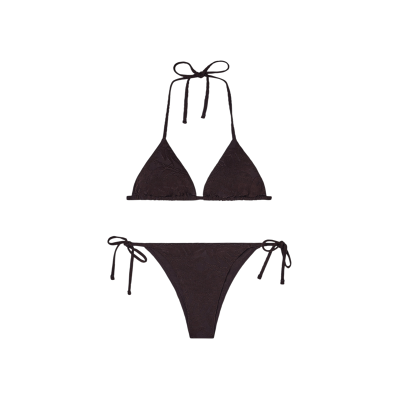 Giorgio Armani Emporio Armanitil Kvinder. Ew000786_af20241 Bikini Jacquard-Mønster Brun (M), Badetøj, Polyester Giorgio Armani Emporio Armanitil Kvinder. Ew000786_af20241 Bikini Jacquard-Mønster Brun (M), Badetøj, Polyester