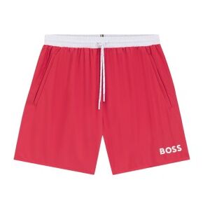 Bosstil Mænd. 50514429 Badedragt I Shorts Med Logo Og Rød Kontrastpiping (L), Badetøj, Polyester Bosstil Mænd. 50514429 Badedragt I Shorts Med Logo Og Rød Kontrastpiping (L), Badetøj, Polyester