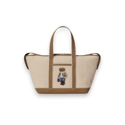 Polo Ralph Laurentil Kvinder. 428p18486001 Lille Shopper-Taske I Sejldug Med Polo Bear Sort (Osfa), Beige, Casual, Bomuld Polo Ralph Laurentil Kvinder. 428p18486001 Lille Shopper-Taske I Sejldug Med Polo Bear Sort (Osfa), Beige, Casual, Bomuld