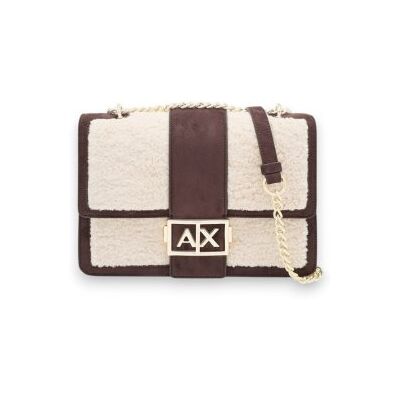 Giorgio Armani A x Armani Exchangetil Kvinder. Xw000070af28295m6027 Skuldertaske I Ruskind Og Lammeskind Med Beige Kædestrop (Osfa), Casual, Polyester Giorgio Armani A x Armani Exchangetil Kvinder. Xw000070af28295m6027 Skuldertaske I Ruskind Og Lammeskind Med Beige Kædestrop (Osfa), Casual, Polyester