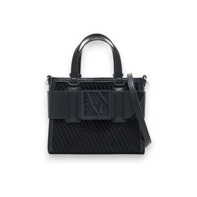 Giorgio Armani A x Armani Exchangetil Kvinder. Xw000392af26444mc043 Taske Susy Med Flettet Tekstur Sort (Osfa), Casual, Polyester Giorgio Armani A x Armani Exchangetil Kvinder. Xw000392af26444mc043 Taske Susy Med Flettet Tekstur Sort (Osfa), Casual, Polyester
