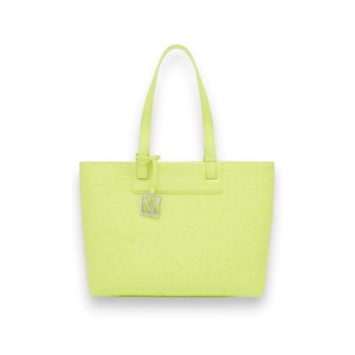 Giorgio Armani A x Armani Exchangetil Kvinder. Xw001481af17290u2194 Tote-Taske Med Præget Logo Og Gult Metalvedhæng (Osfa), Casual, Polyester Giorgio Armani A x Armani Exchangetil Kvinder. Xw001481af17290u2194 Tote-Taske Med Præget Logo Og Gult Metalvedhæng (Osfa), Casual, Polyester