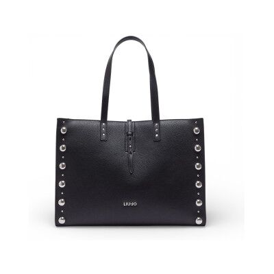 Liu Jotil Kvinder. Aa6223-Es031 Stor Sort Tote Bag Med Nitter (Osfa), Casual, Polyuretan Liu Jotil Kvinder. Aa6223-Es031 Stor Sort Tote Bag Med Nitter (Osfa), Casual, Polyuretan
