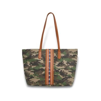 Pepe Jeanstil Kvinder. Pl0300055 Gartred Grøn Taske (Osfa), Casual, Camouflage, Bomuld Pepe Jeanstil Kvinder. Pl0300055 Gartred Grøn Taske (Osfa), Casual, Camouflage, Bomuld