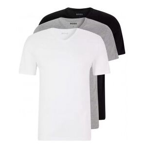 Bosstil Mænd. 50475285 Pakke Med 3 T-Shirts Med V-Hals, Hvid, Grå Og Sort (L), Casual, Bomuld, Korte Ærmer Bosstil Mænd. 50475285 Pakke Med 3 T-Shirts Med V-Hals, Hvid, Grå Og Sort (L), Casual, Bomuld, Korte Ærmer