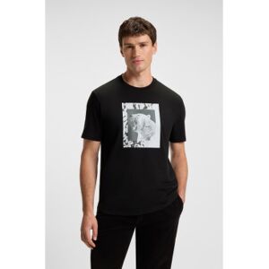 Bosstil Mænd. 50554615 Lupo T-Shirt Sort (M), Casual, Bomuld, Korte Ærmer Bosstil Mænd. 50554615 Lupo T-Shirt Sort (M), Casual, Bomuld, Korte Ærmer