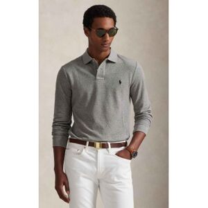 Polo Ralph Laurentil Mænd. 710681126003 Slim Fit Langærmet Piqué Polo Shirt Grå (Xxl), Casual, Bomuld, Lange Ærmer Polo Ralph Laurentil Mænd. 710681126003 Slim Fit Langærmet Piqué Polo Shirt Grå (Xxl), Casual, Bomuld, Lange Ærmer