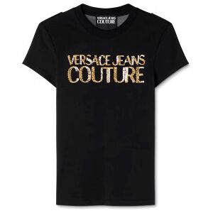Versace Jeans Couturetil Mænd. 78hahe02-Cj00e T-Shirt Med Logo, Sort (S), Casual, Bomuld, Korte Ærmer Versace Jeans Couturetil Mænd. 78hahe02-Cj00e T-Shirt Med Logo, Sort (S), Casual, Bomuld, Korte Ærmer