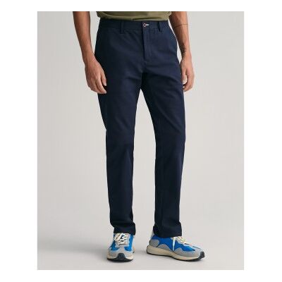 Ganttil Mænd. 1505220 Slim Fit Tech Prep-Bukser I Marineblå (30/34), Casual, Bomuld, Økologisk Bomuld Ganttil Mænd. 1505220 Slim Fit Tech Prep-Bukser I Marineblå (30/34), Casual, Bomuld, Økologisk Bomuld