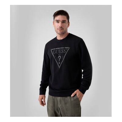 Guesstil Mænd. M6yq37k4103 Sweatshirt Med Sort Broderet Logo (Xl), Casual, Bomuld Guesstil Mænd. M6yq37k4103 Sweatshirt Med Sort Broderet Logo (Xl), Casual, Bomuld