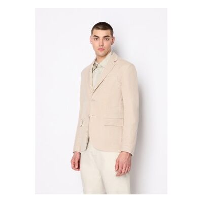 Giorgio Armani A x Armani Exchangetil Mænd. 8nzg15znfnz1724 Beige Blazer Giacca (44), Casual, Linned, Klassisk Giorgio Armani A x Armani Exchangetil Mænd. 8nzg15znfnz1724 Beige Blazer Giacca (44), Casual, Linned, Klassisk