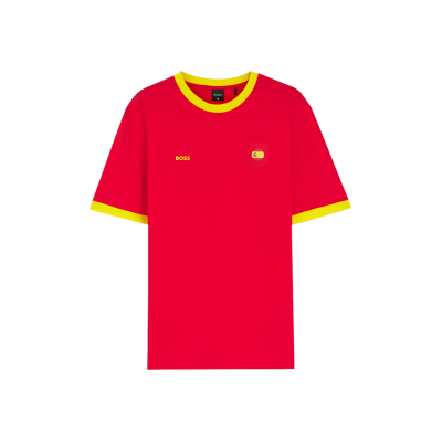 Bosstil Mænd. 50562134 Lux T-Shirt Rød (L), Casual, Bomuld, Korte Ærmer Bosstil Mænd. 50562134 Lux T-Shirt Rød (L), Casual, Bomuld, Korte Ærmer
