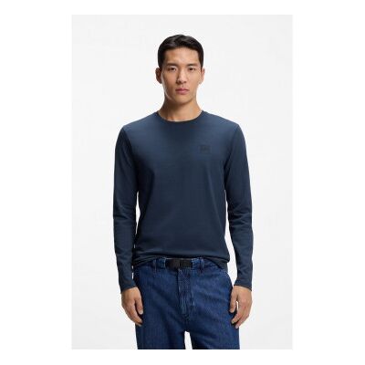 Bosstil Mænd. 50512111 Tacks Marineblå T-Shirt (M), Casual, Bomuld, Lange Ærmer Bosstil Mænd. 50512111 Tacks Marineblå T-Shirt (M), Casual, Bomuld, Lange Ærmer