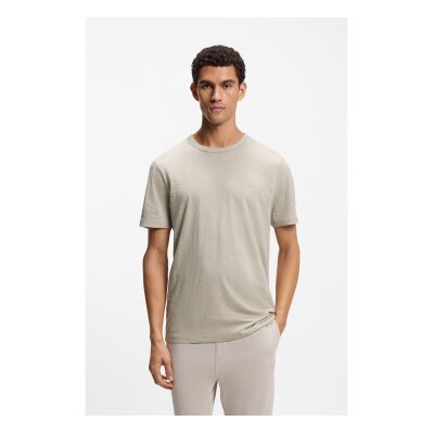 Bosstil Mænd. 50508243 Tegood Beige T-Shirt (L), Casual, Bomuld, Korte Ærmer Bosstil Mænd. 50508243 Tegood Beige T-Shirt (L), Casual, Bomuld, Korte Ærmer