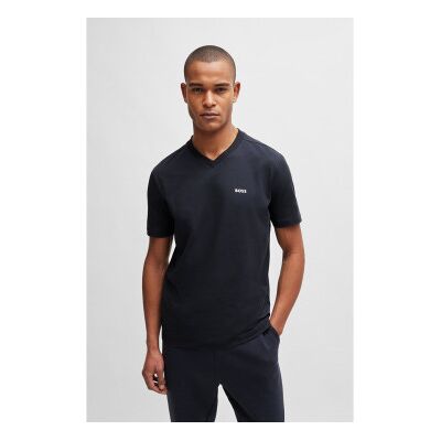 Bosstil Mænd. 50506347 T-Shirt V Navy (Xl), Casual, Bomuld, Korte Ærmer, Blå Bosstil Mænd. 50506347 T-Shirt V Navy (Xl), Casual, Bomuld, Korte Ærmer, Blå