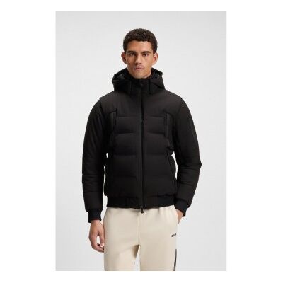 Bosstil Mænd. 50548662 Blokjakke Sort (S), Casual, Polyester Bosstil Mænd. 50548662 Blokjakke Sort (S), Casual, Polyester