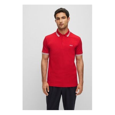 Bosstil Mænd. 50469055 Polo Paddy Rød (M), Casual, Bomuld, Korte Ærmer Bosstil Mænd. 50469055 Polo Paddy Rød (M), Casual, Bomuld, Korte Ærmer