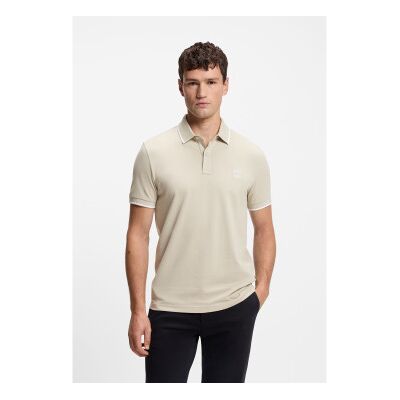 Bosstil Mænd. 50507699 Passertip Beige Polo Shirt (3xl), Casual, Bomuld, Korte Ærmer Bosstil Mænd. 50507699 Passertip Beige Polo Shirt (3xl), Casual, Bomuld, Korte Ærmer