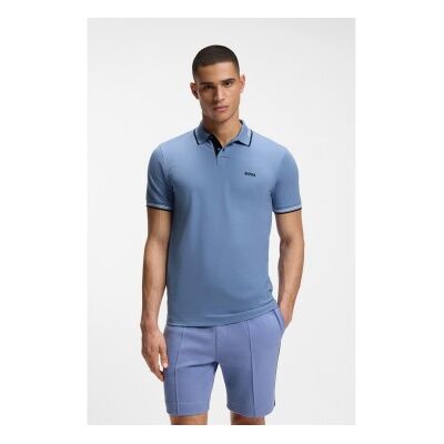 Bosstil Mænd. 50506193 Polo Paul Blå (M), Casual, Bomuld, Korte Ærmer Bosstil Mænd. 50506193 Polo Paul Blå (M), Casual, Bomuld, Korte Ærmer