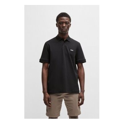 Bosstil Mænd. 50520109 Pe Interlock Polo Shirt Sort (L), Casual, Bomuld, Korte Ærmer Bosstil Mænd. 50520109 Pe Interlock Polo Shirt Sort (L), Casual, Bomuld, Korte Ærmer