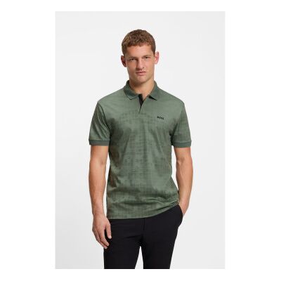 Bosstil Mænd. 50548325 Polo Clash Plkt Grøn (Xl), Casual, Polyester, Korte Ærmer Bosstil Mænd. 50548325 Polo Clash Plkt Grøn (Xl), Casual, Polyester, Korte Ærmer