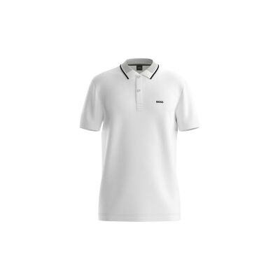 Bosstil Mænd. 50554565 Polo Paddy Hvid (M), Casual, Bomuld, Korte Ærmer Bosstil Mænd. 50554565 Polo Paddy Hvid (M), Casual, Bomuld, Korte Ærmer