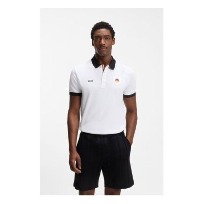 Bosstil Mænd. 50559263 Paddy-Poloshirt Med Hvide Flagdetaljer (M), Casual, Bomuld, Korte Ærmer Bosstil Mænd. 50559263 Paddy-Poloshirt Med Hvide Flagdetaljer (M), Casual, Bomuld, Korte Ærmer