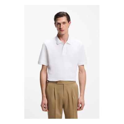 Bosstil Mænd. 50553564 Pallas Polo Shirt Hvid (L), Casual, Bomuld, Korte Ærmer Bosstil Mænd. 50553564 Pallas Polo Shirt Hvid (L), Casual, Bomuld, Korte Ærmer