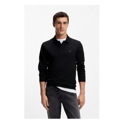 Bosstil Mænd. 50507704 Passerby Polo Shirt Sort (S), Casual, Bomuld, Lange Ærmer Bosstil Mænd. 50507704 Passerby Polo Shirt Sort (S), Casual, Bomuld, Lange Ærmer