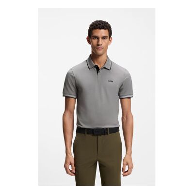 Bosstil Mænd. 50506193 Polo Paul Grå (M), Casual, Bomuld, Korte Ærmer Bosstil Mænd. 50506193 Polo Paul Grå (M), Casual, Bomuld, Korte Ærmer